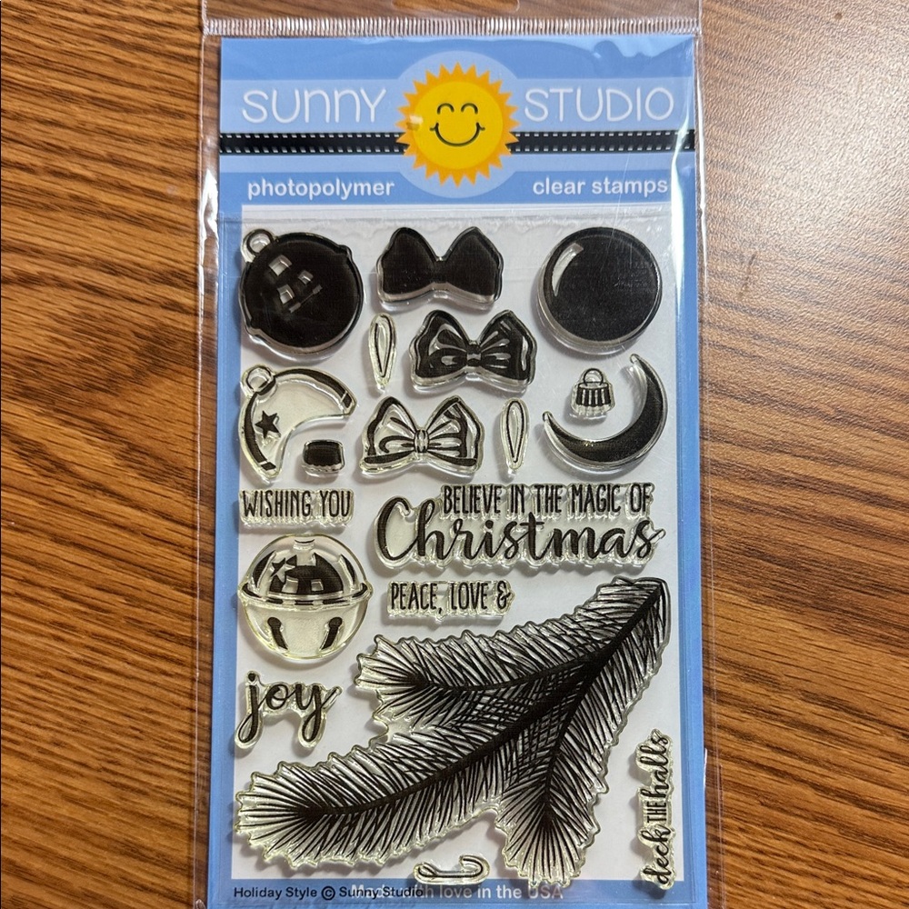 Black and Clear Christmas Stamps